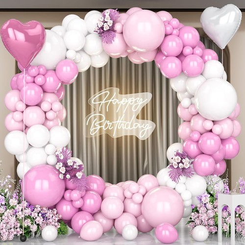 Unisun pink white - white, balloons