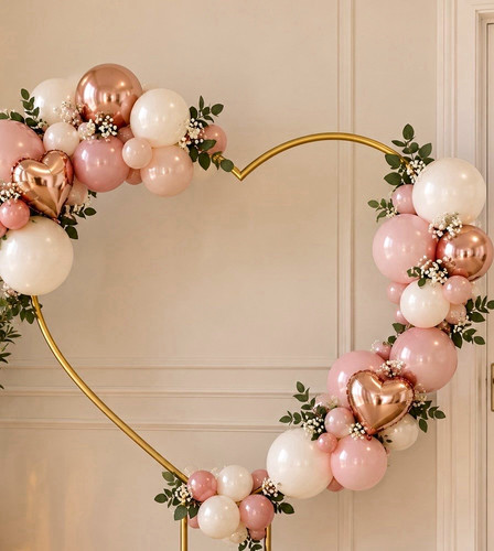 Gold metal heart balloon - gold,