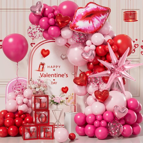152pcs pink and red - pink, balloon