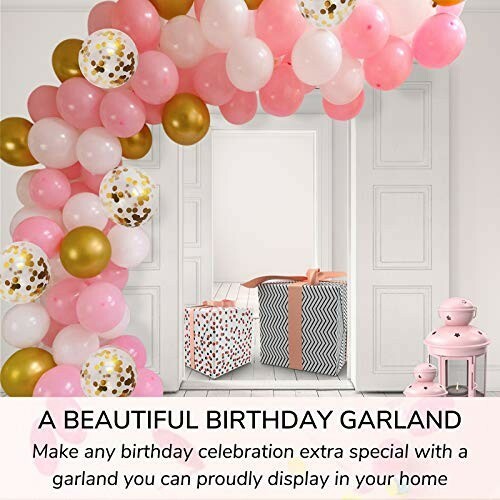 Large pink gold balloon arch - pink, &