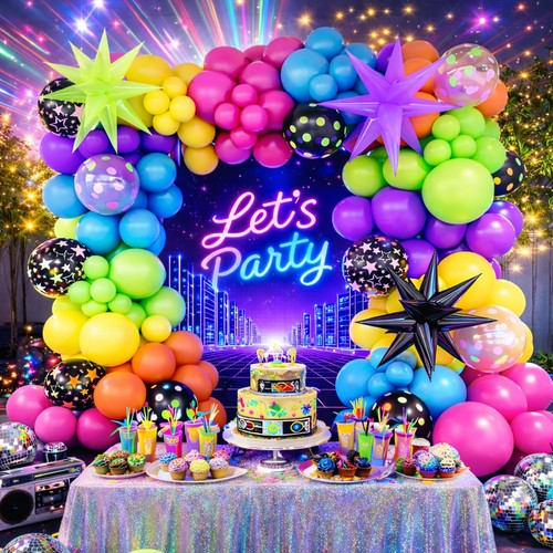 147 pcs neon balloon - pcs,